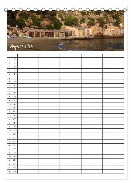 Ibiza / Familienplaner (Tischkalender 2026 DIN A5 hoch), CALVENDO Monatskalender