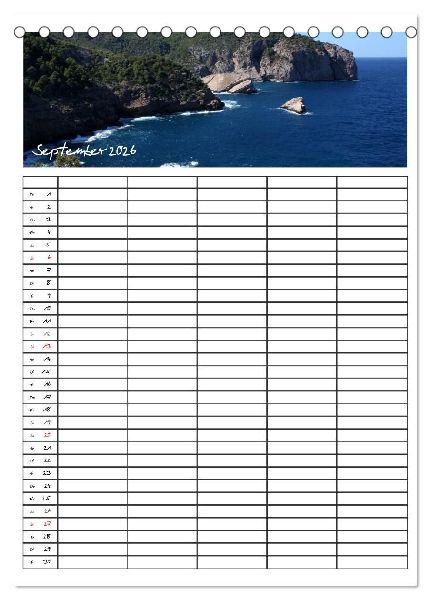 Ibiza / Familienplaner (Tischkalender 2026 DIN A5 hoch), CALVENDO Monatskalender