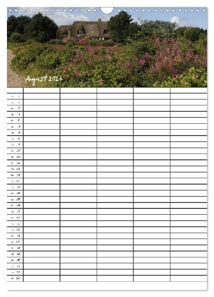 Familienplaner - Sylt (Wandkalender 2026 DIN A3 hoch), CALVENDO Monatskalender