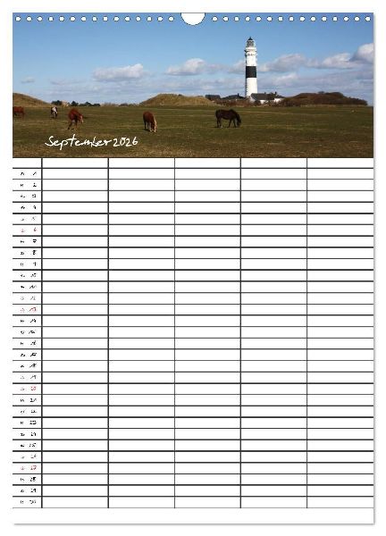 Familienplaner - Sylt (Wandkalender 2026 DIN A3 hoch), CALVENDO Monatskalender