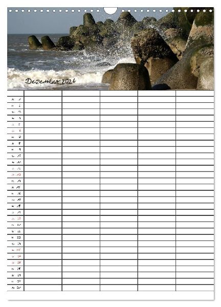 Familienplaner - Sylt (Wandkalender 2026 DIN A3 hoch), CALVENDO Monatskalender