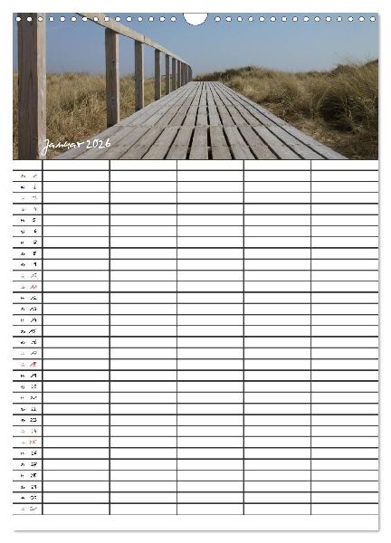 Familienplaner - Sylt (Wandkalender 2026 DIN A3 hoch), CALVENDO Monatskalender