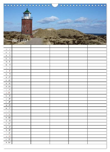 Familienplaner - Sylt (Wandkalender 2026 DIN A3 hoch), CALVENDO Monatskalender