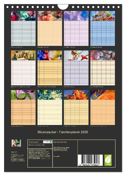 Blütenzauber - Familienplaner 2026 (Wandkalender 2026 DIN A4 hoch), CALVENDO Monatskalender