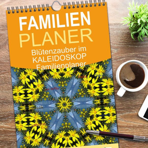 Familienplaner 2026 - Blütenzauber im KALEIDOSKOP Familienplaner mit 5 Spalten (Wandkalender, 21 x 45 cm) CALVENDO