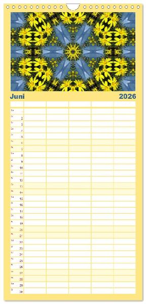 Familienplaner 2026 - Blütenzauber im KALEIDOSKOP Familienplaner mit 5 Spalten (Wandkalender, 21 x 45 cm) CALVENDO