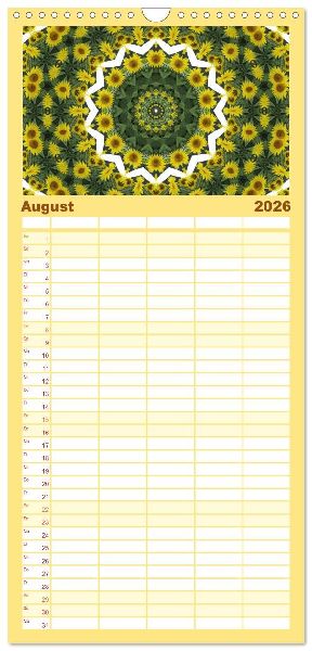 Familienplaner 2026 - Blütenzauber im KALEIDOSKOP Familienplaner mit 5 Spalten (Wandkalender, 21 x 45 cm) CALVENDO