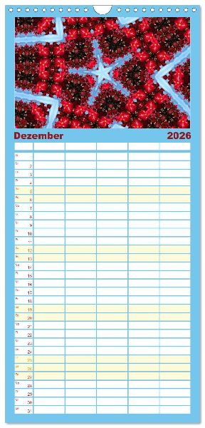 Familienplaner 2026 - Blütenzauber im KALEIDOSKOP Familienplaner mit 5 Spalten (Wandkalender, 21 x 45 cm) CALVENDO