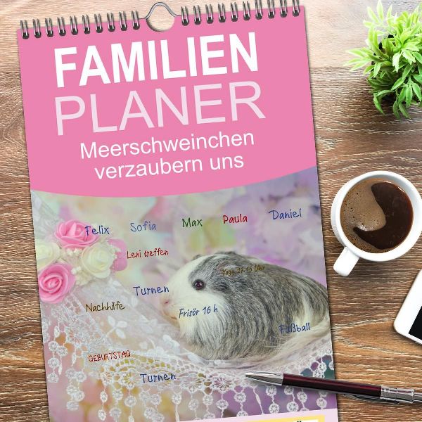 Familienplaner 2026 - Familienplaner MEERSCHWEINCHEN verzaubern uns mit 5 Spalten (Wandkalender, 21 x 45 cm) CALVENDO