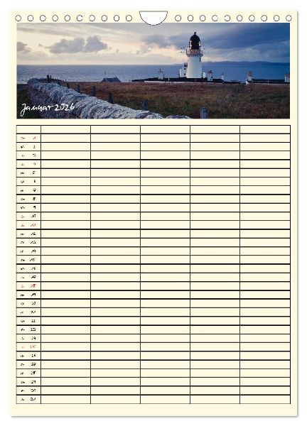 Urlaubsparadiese - Familienplaner (Wandkalender 2026 DIN A4 hoch), CALVENDO Monatskalender