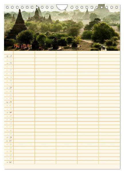 EXOTISCHES SÜDOSTASIEN - Familienplaner 2026 (Wandkalender 2026 DIN A4 hoch), CALVENDO Monatskalender