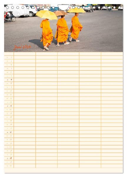 EXOTISCHES SÜDOSTASIEN - Familienplaner 2026 (Wandkalender 2026 DIN A4 hoch), CALVENDO Monatskalender