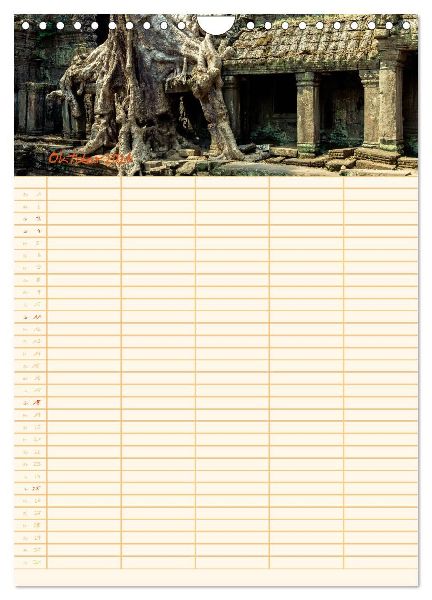 EXOTISCHES SÜDOSTASIEN - Familienplaner 2026 (Wandkalender 2026 DIN A4 hoch), CALVENDO Monatskalender