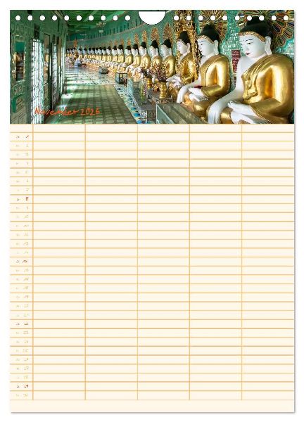 EXOTISCHES SÜDOSTASIEN - Familienplaner 2026 (Wandkalender 2026 DIN A4 hoch), CALVENDO Monatskalender
