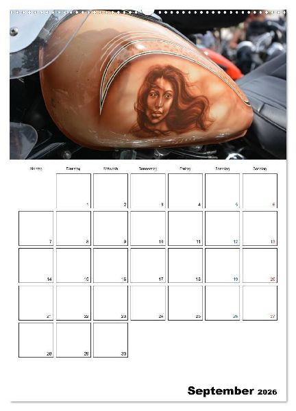 Harley Davidson Familienplaner (Wandkalender 2026 DIN A2 hoch), CALVENDO Monatskalender
