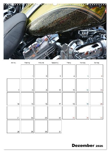 Harley Davidson Familienplaner (Wandkalender 2026 DIN A2 hoch), CALVENDO Monatskalender