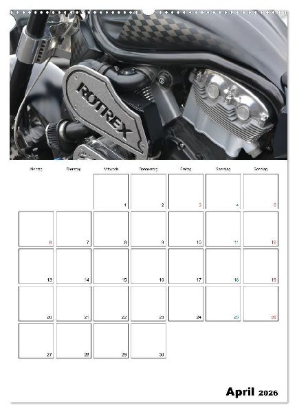 Harley Davidson Familienplaner (Wandkalender 2026 DIN A2 hoch), CALVENDO Monatskalender