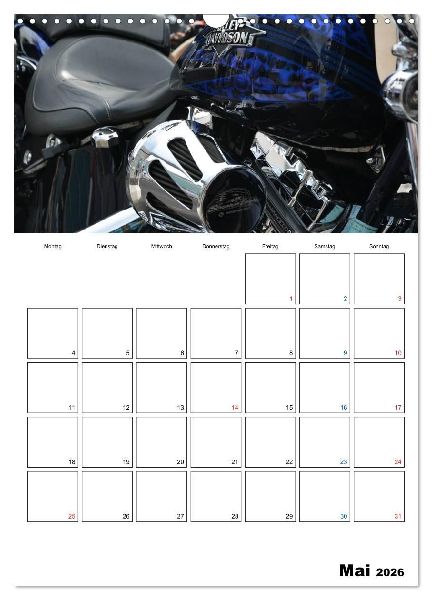 Harley Davidson Familienplaner (Wandkalender 2026 DIN A3 hoch), CALVENDO Monatskalender