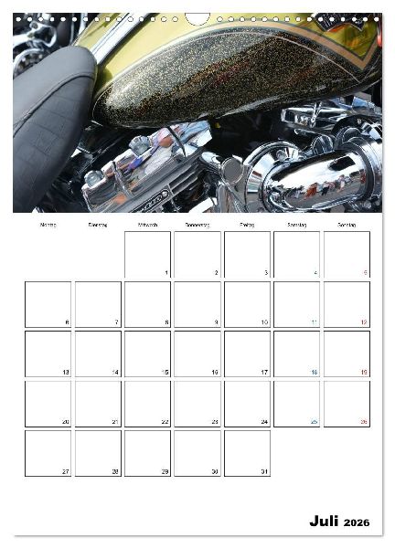 Harley Davidson Familienplaner (Wandkalender 2026 DIN A3 hoch), CALVENDO Monatskalender