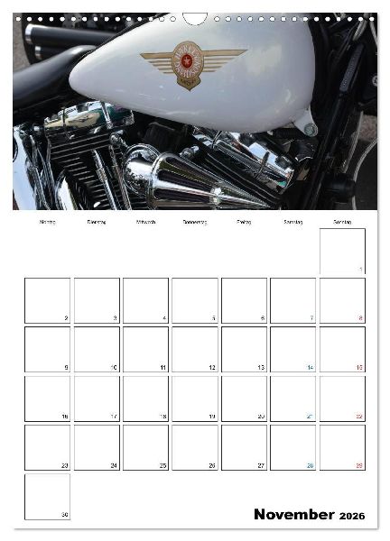 Harley Davidson Familienplaner (Wandkalender 2026 DIN A3 hoch), CALVENDO Monatskalender