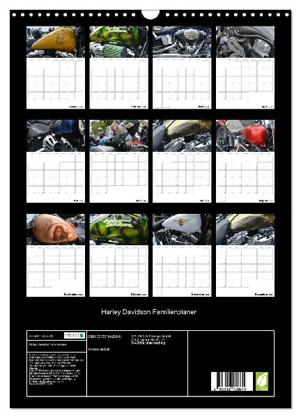 Harley Davidson Familienplaner (Wandkalender 2026 DIN A3 hoch), CALVENDO Monatskalender