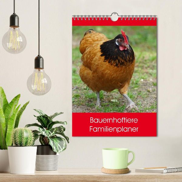 Bauernhoftiere Familienplaner (Wandkalender 2026 DIN A4 hoch), CALVENDO Monatskalender