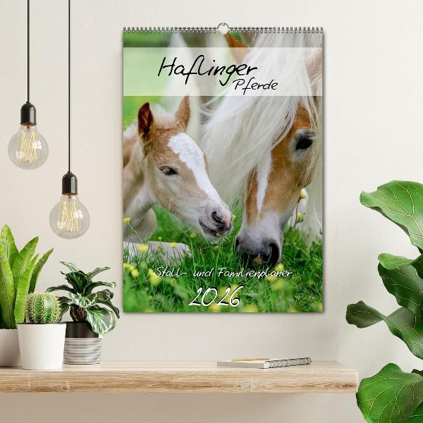 Haflinger Pferde - Stall- und Familienplaner 2026 (Wandkalender 2026 DIN A2 hoch), CALVENDO Monatskalender