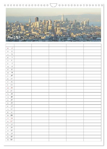 Kalifornien - Familienplaner 2026 (Wandkalender 2026 DIN A3 hoch), CALVENDO Monatskalender