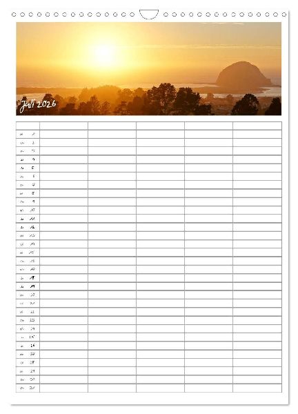 Kalifornien - Familienplaner 2026 (Wandkalender 2026 DIN A3 hoch), CALVENDO Monatskalender