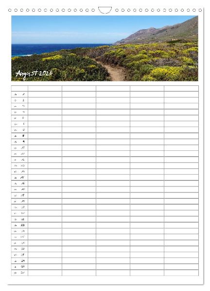 Kalifornien - Familienplaner 2026 (Wandkalender 2026 DIN A3 hoch), CALVENDO Monatskalender