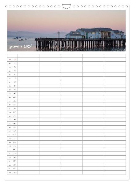 Kalifornien - Familienplaner 2026 (Wandkalender 2026 DIN A3 hoch), CALVENDO Monatskalender