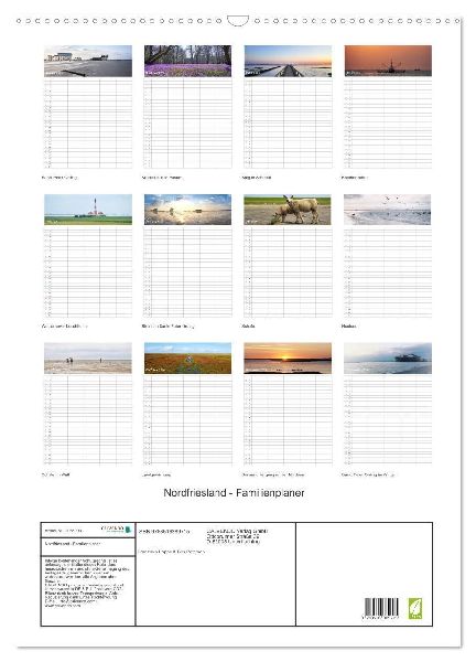 Nordfriesland - Familienplaner (Wandkalender 2026 DIN A2 hoch), CALVENDO Monatskalender