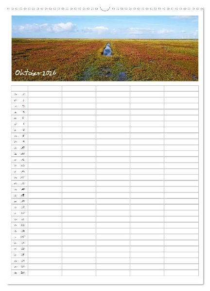 Nordfriesland - Familienplaner (Wandkalender 2026 DIN A2 hoch), CALVENDO Monatskalender