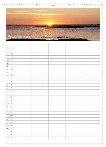 Nordfriesland - Familienplaner (Wandkalender 2026 DIN A2 hoch), CALVENDO Monatskalender