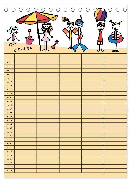 Fröhlicher Familienplaner (Tischkalender 2026 DIN A5 hoch), CALVENDO Monatskalender
