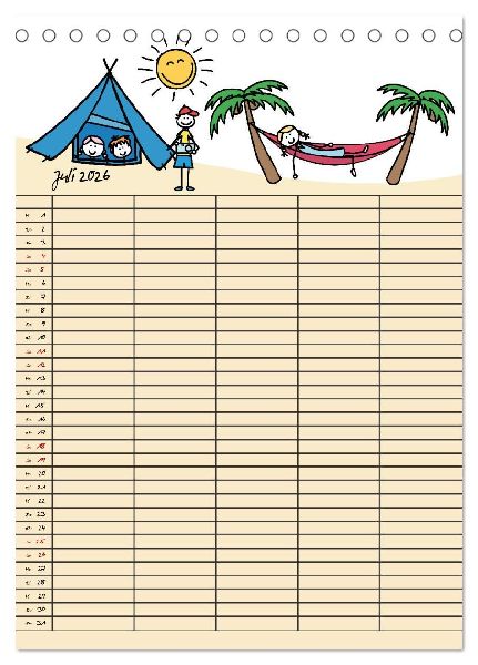 Fröhlicher Familienplaner (Tischkalender 2026 DIN A5 hoch), CALVENDO Monatskalender