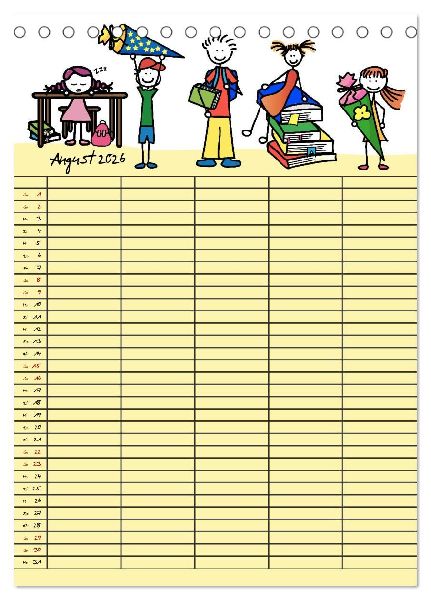 Fröhlicher Familienplaner (Tischkalender 2026 DIN A5 hoch), CALVENDO Monatskalender