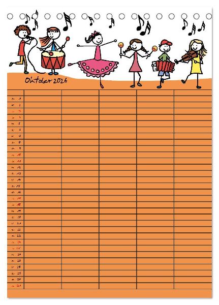 Fröhlicher Familienplaner (Tischkalender 2026 DIN A5 hoch), CALVENDO Monatskalender