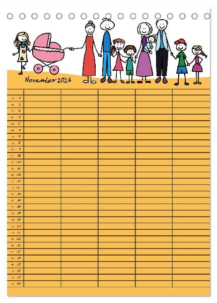 Fröhlicher Familienplaner (Tischkalender 2026 DIN A5 hoch), CALVENDO Monatskalender