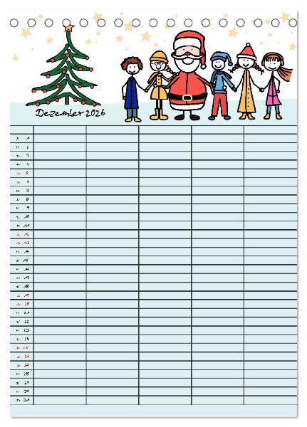 Fröhlicher Familienplaner (Tischkalender 2026 DIN A5 hoch), CALVENDO Monatskalender