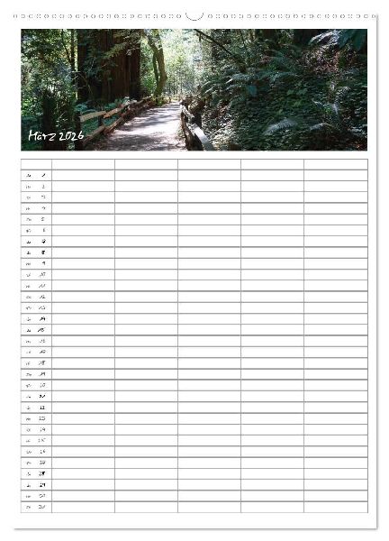 Kalifornien - Familienplaner 2026 (Wandkalender 2026 DIN A2 hoch), CALVENDO Monatskalender