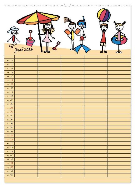 Fröhlicher Familienplaner (Wandkalender 2026 DIN A2 hoch), CALVENDO Monatskalender