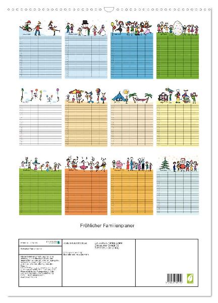 Fröhlicher Familienplaner (Wandkalender 2026 DIN A2 hoch), CALVENDO Monatskalender