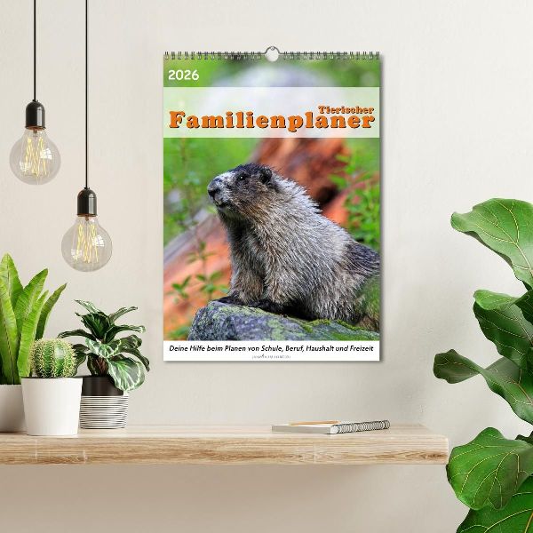 Tierischer Familienplaner (Wandkalender 2026 DIN A3 hoch), CALVENDO Monatskalender