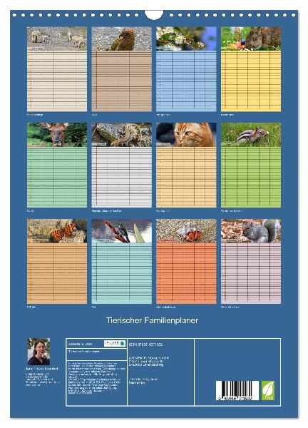 Tierischer Familienplaner (Wandkalender 2026 DIN A3 hoch), CALVENDO Monatskalender