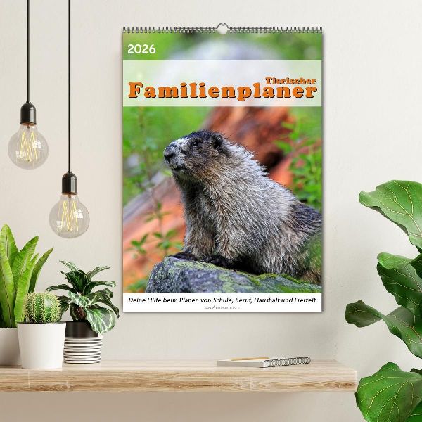 Tierischer Familienplaner (Wandkalender 2026 DIN A2 hoch), CALVENDO Monatskalender