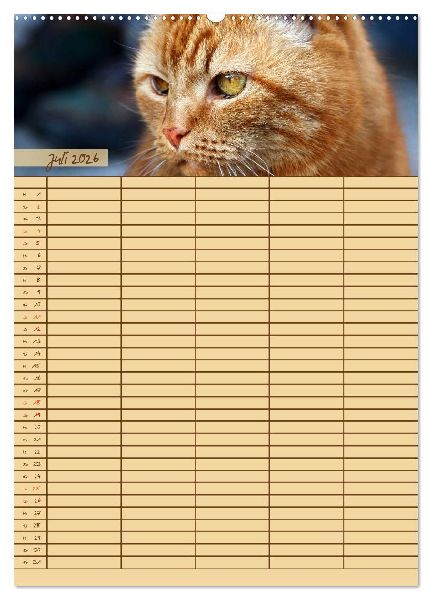 Tierischer Familienplaner (Wandkalender 2026 DIN A2 hoch), CALVENDO Monatskalender