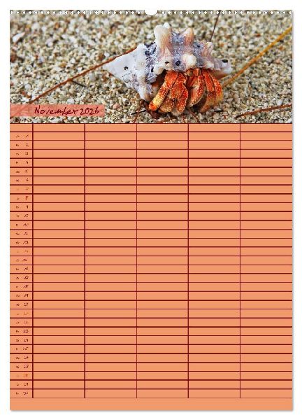 Tierischer Familienplaner (Wandkalender 2026 DIN A2 hoch), CALVENDO Monatskalender