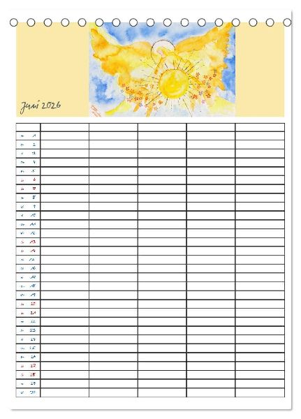 Engelhafter Familienplaner (Tischkalender 2026 DIN A5 hoch), CALVENDO Monatskalender