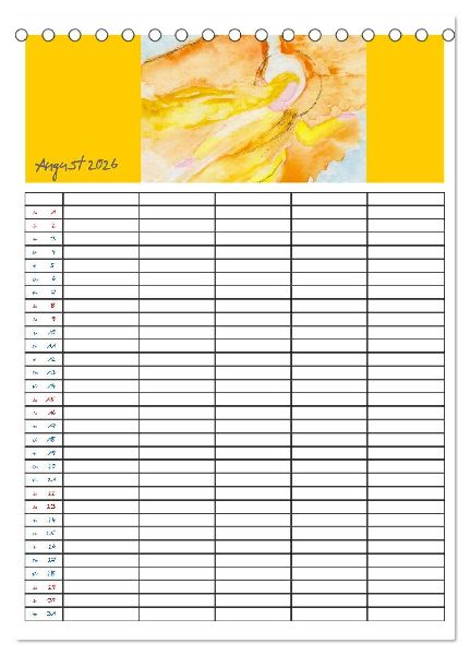 Engelhafter Familienplaner (Tischkalender 2026 DIN A5 hoch), CALVENDO Monatskalender